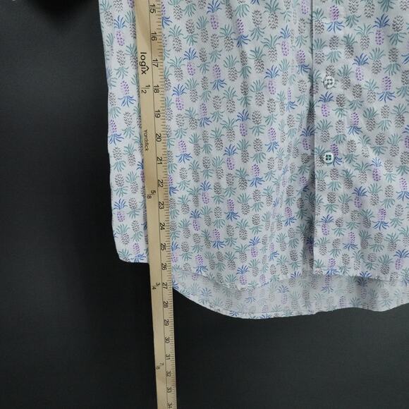 Tommy Bahama Shirt Mens Large White‎ Purple Pineapple Print Short Sleeve Resort - Picture 15 of 16